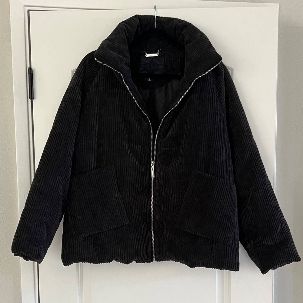 Jou Jou Black Corduroy Puffer Jacket